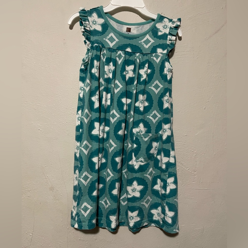 Tea Collection Blue Flora Patterned Sleeveless Dress-FINAL PRICE